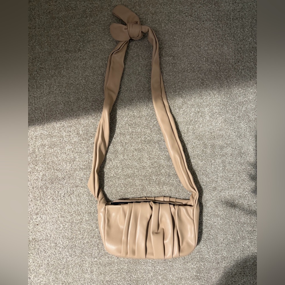 BP Tan Pleated Shoulder Bag